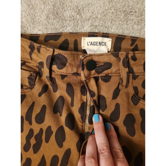 L'Agence Margot Leopard-Print Skinny Ankle Jeans Size 29 US 8 - Picture 4 of 7